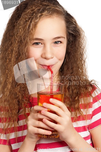 Image of Girl with apple juice