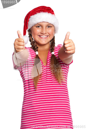 Image of Girl in Santa hat