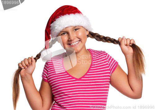 Image of Girl in Santa hat