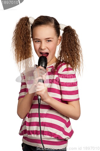 Image of Girl with microphone