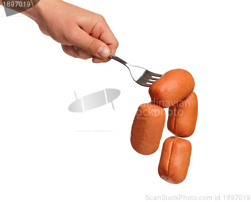 Image of Sausage on fork