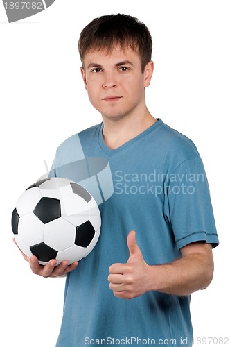 Image of Man with classic soccer ball