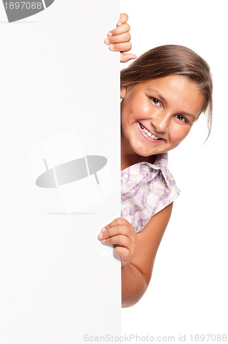 Image of Girl with white blank