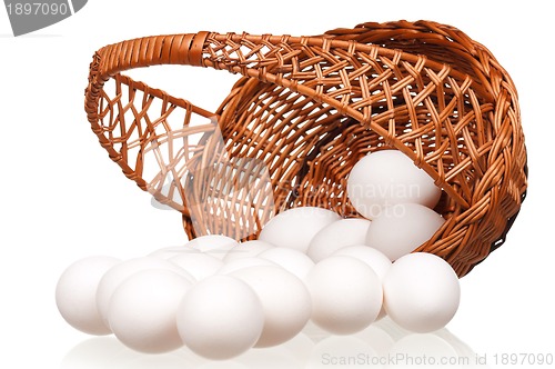 Image of Eggs in wicker basket