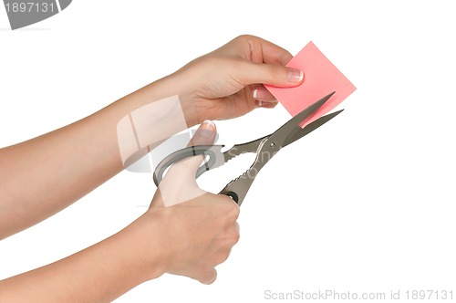 Image of Hand with scissors