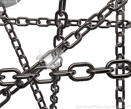 Image of metal chains disorder