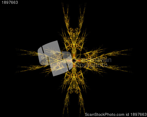 Image of Abstract Fractal Art Golden Star Object