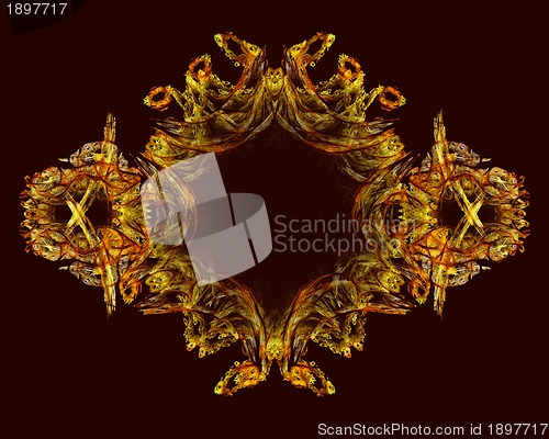 Image of Abstract Rich Royal Golden Curly Frame