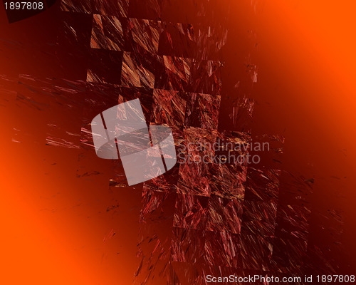 Image of Abstract Fractal Art Red Squire Scattering Object
