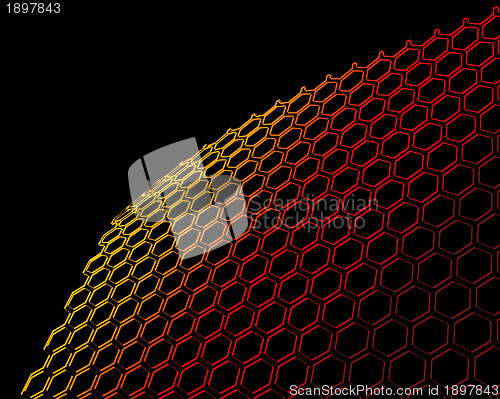 Image of 3D Bent Open Wire Mesh on Black