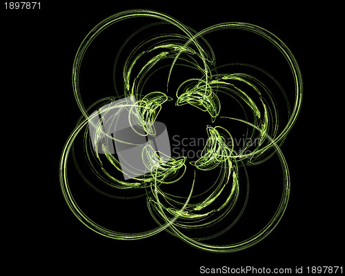 Image of Abstract Fractal Art Green Flower Object