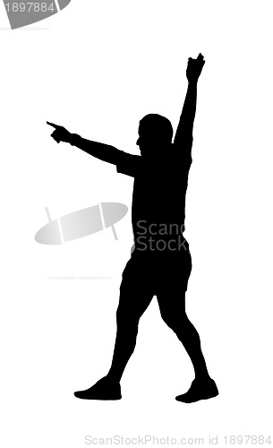 Image of Sport Silhouette - Rugby Football Referee Indicating Foal Play