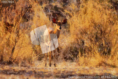 Image of Artistic Impression Young Njala in Winter Bush Painting