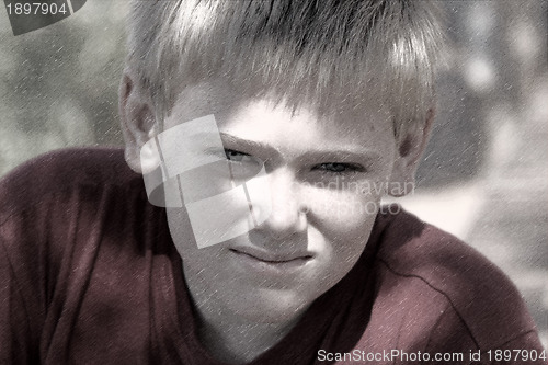 Image of Graphite Pencil Combination Drawing Boy Face