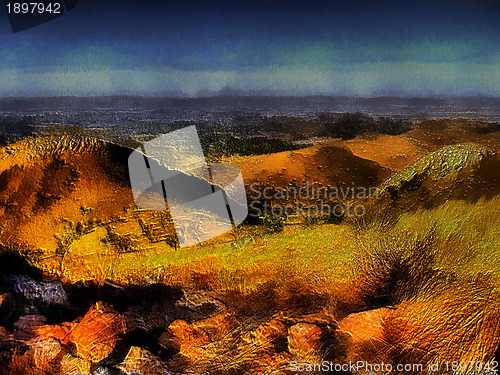 Image of 3D Mountain Top View Painting