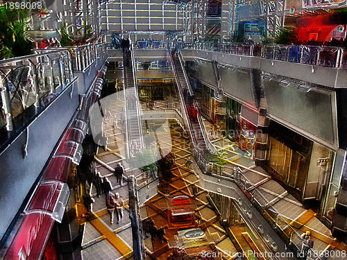 Image of 3D Modern Shopping Mall Painting