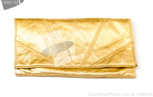 Image of Luxury gold leather clutch bag