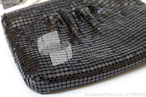 Image of Classic black handbag, closeup