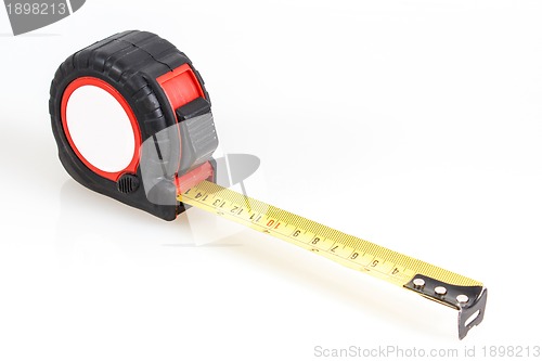 Image of measuring tape on white background