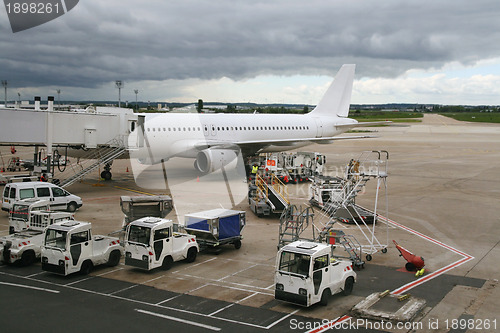 Image of plane parked at the airport