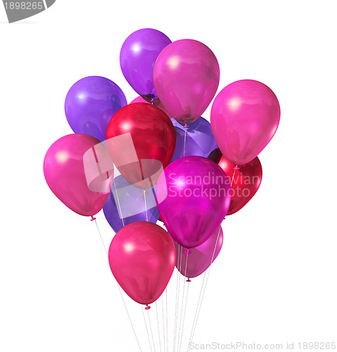 Image of pink balloons group isolated on white