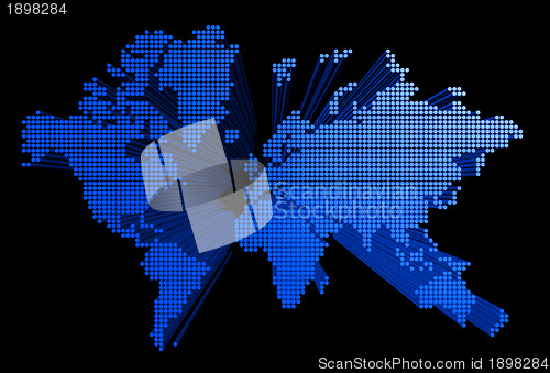 Image of three dimensional world map