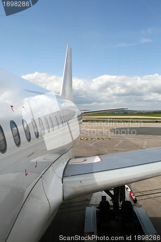 Image of plane parked at the airport