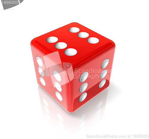 Image of Six red dice