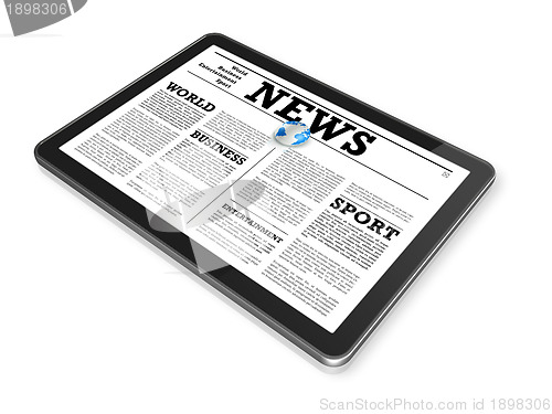 Image of News on a digital tablet pc computer