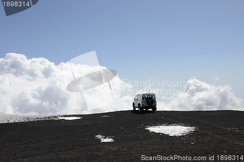 Image of off-road Vehicle on Mt Etna volcano