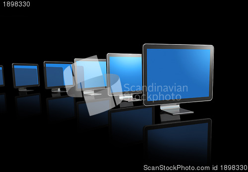 Image of 3D television screens