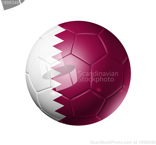 Image of Soccer football ball with Qatar flag