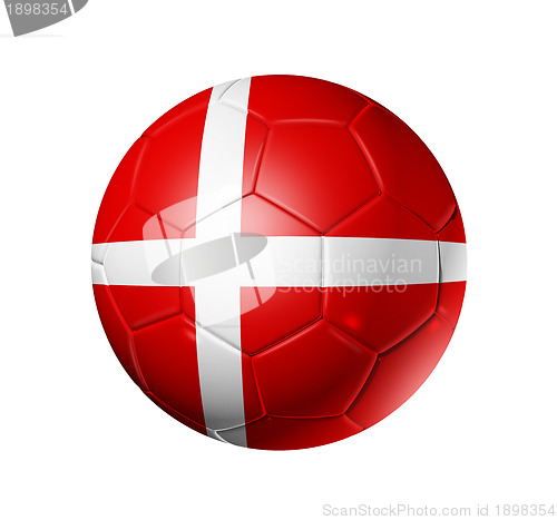 Image of Soccer football ball with Denmark flag