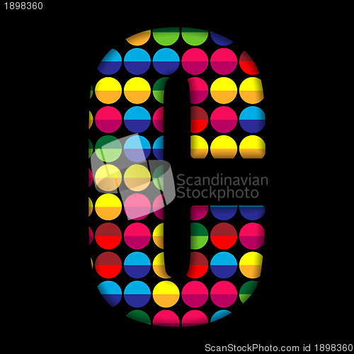 Image of Alphabet Dots Color on Black Background C