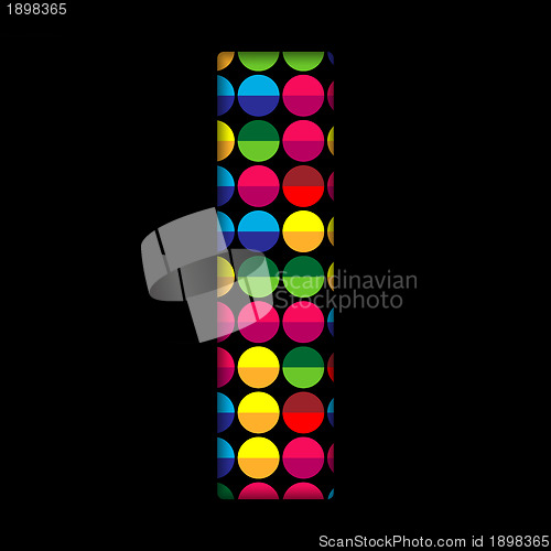Image of Alphabet Dots Color on Black Background I