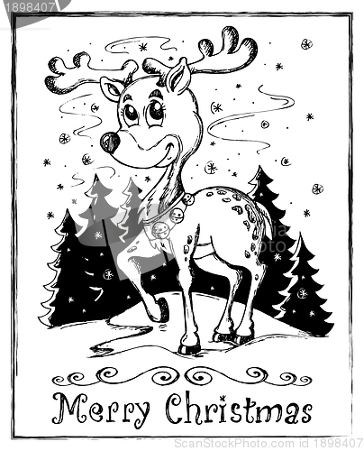 Image of Reindeer theme drawing 1