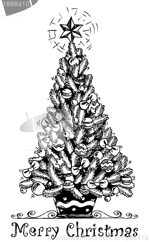 Image of Christmas tree stylized drawing 1