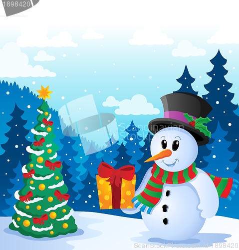 Image of Winter snowman theme image 5
