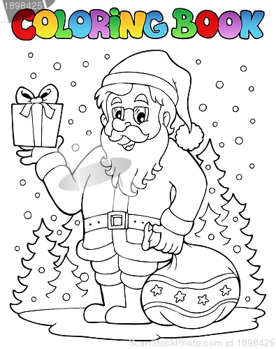 Image of Coloring book Santa Claus topic 6