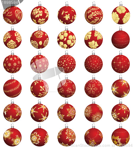 Image of christmas ball set