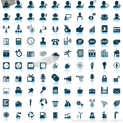 Image of business and office icon set