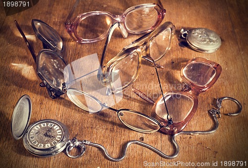 Image of many Glasses and watch