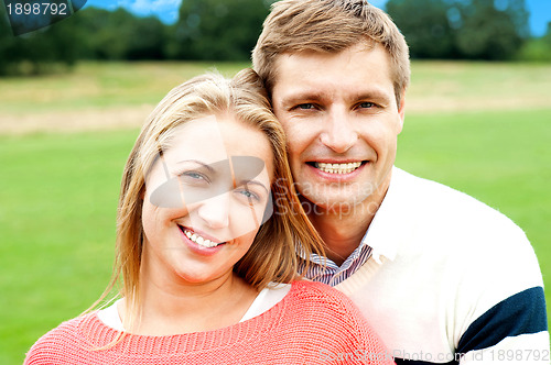Image of Profile shot of handsome loving couple