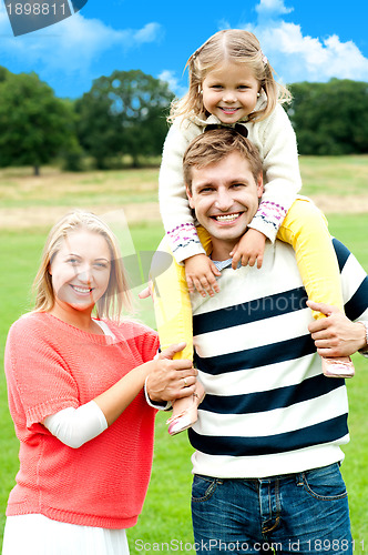 Image of Family enjoying summer day during vacations