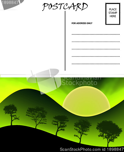 Image of Empty Blank Postcard Template Nature Image 