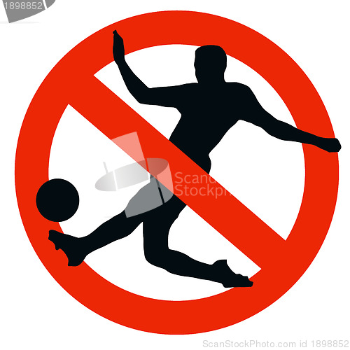 Image of Soccer Player Silhouette on Traffic Prohibition Sign