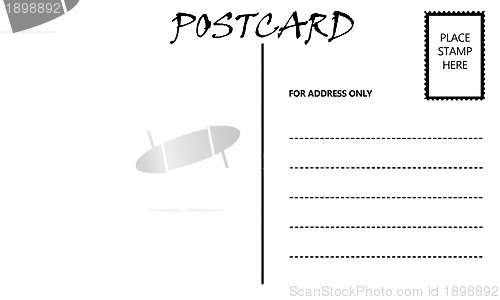 Image of Empty Blank Postcard Template