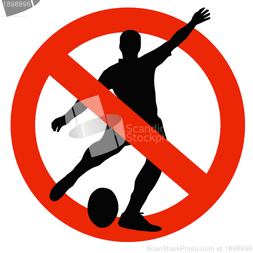 Image of Rugby Player Silhouette on Traffic Prohibition Sign