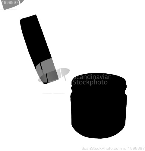 Image of Small Jar with Open Lid Silhouette Isolation 