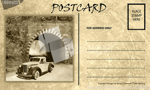 Image of Vintage Empty Blank Motor Car Postcard Template